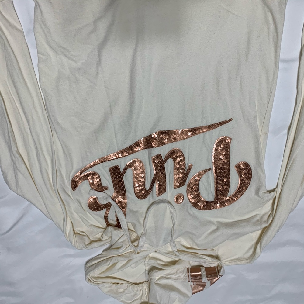 pink long sleeve w/ hoodie